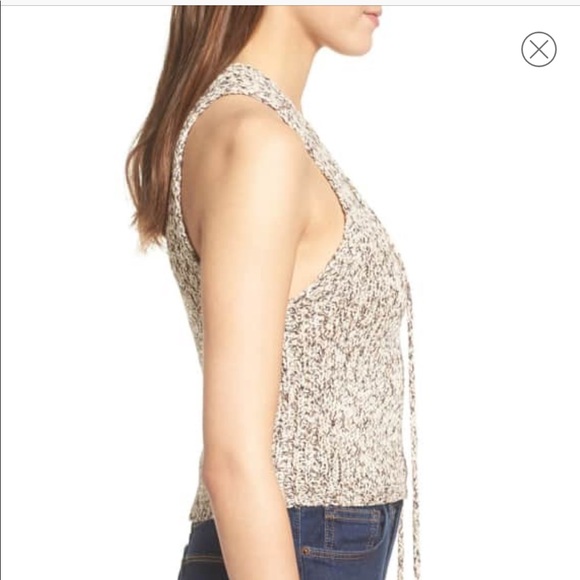 NWT ASTR Lace-Up Crop Embroidered  Sweater Top💕 - Picture 3 of 5